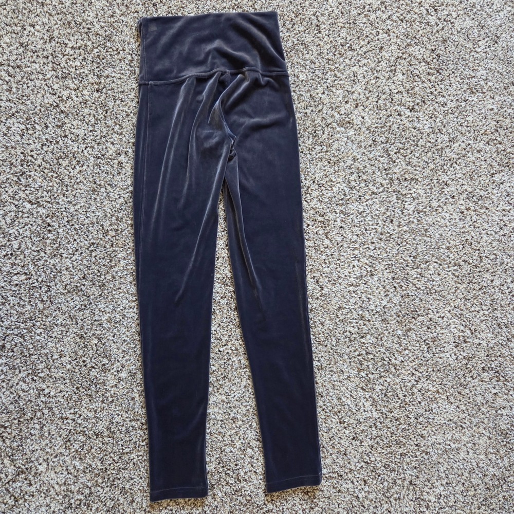 Spanx Womens Velvet High Waisted Shaping Leggings Dark Grey Size Small S/P - Picture 6 of 6